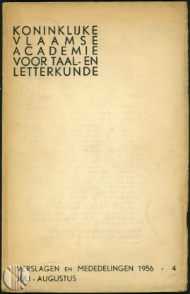 Picture of Koninklijke Vlaamse Academie Voor Taal - En Letterkunde. Verslagen en Mededelingen. Jg. 1956, nr. 4