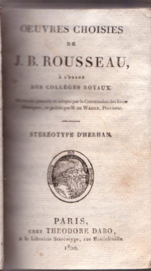 Image de Oeuvres Choisies De J.B. Rousseau