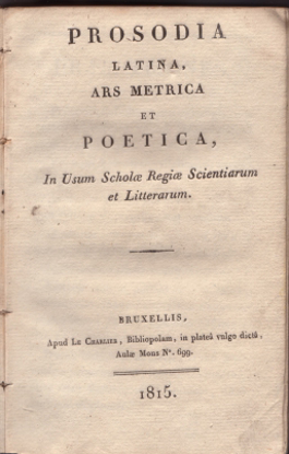 Picture of Prosodia Latina, Ars Metrica Et Poetica