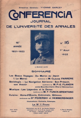Picture of Conferencia - journal de l'université des annales - 16e année - n° 16 - 1er aout
