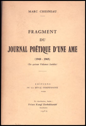Picture of Fragment Du Journal Poétique D'Une Ame (1948 - 1965)