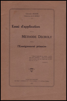 Picture of Essai d'application de la méthode Decroly dans l'Enseignement primaire