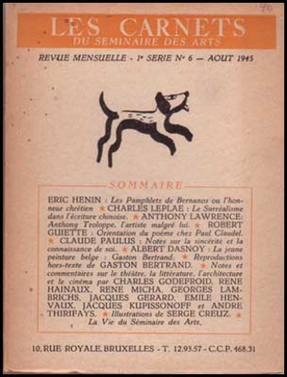 Picture of Les Carnets Du Seminaire Des Arts 1e Serie N°6