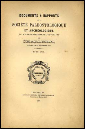 Picture of DOCUMENTS ET RAPPORTS de la Société Paléontologique et Archéologique de Charleroi. TOME XVII