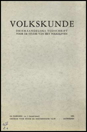 Picture of Volkskunde. Jg 84, nr.1