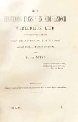 Image de Het Eenstemmig Fransch en Nederlandsch Wereldlijk Lied in de Belgische gewesten van XIe eeuw tot heden