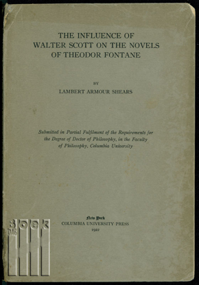 Afbeeldingen van The Influence of Walter Scott on the Novels of Theodor Fontane