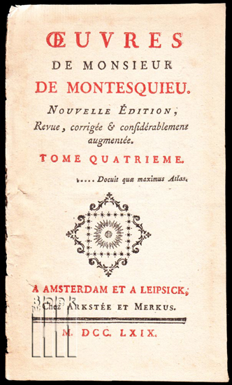 Image de Oeuvres de Monsieur de Montesquieu. Tome quatrieme. 