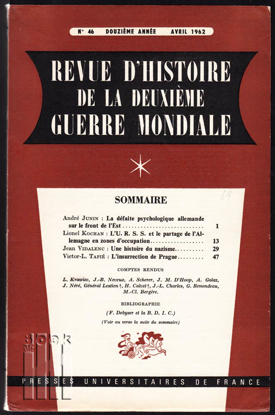 Afbeeldingen van Revue D`Histore De La Deuxième Guerre Mondiale. Année 12, N° 46