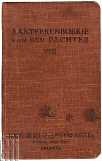 Picture of Aanteekenboekje van den pachter 1931