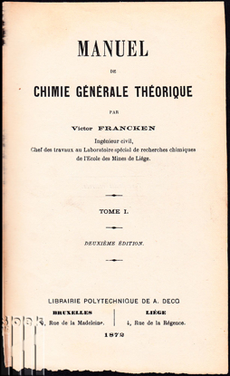 Afbeeldingen van Manuel de Chimie Générale Théorique