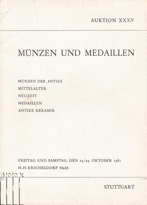 Afbeeldingen van Auktion XXXV: Münzen und Medaillen: Antiken. Antike bis Neuzeit