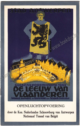 Picture of Stad Antwerpen. Guldensporenherdenking 1954. Openluchtopvoering van De Leeuw van Vlaanderen