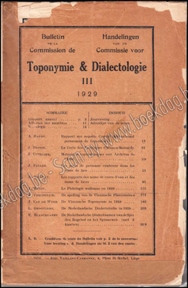 Picture of Handelingen van de Commissie voor Toponymie en Dialectologie III 