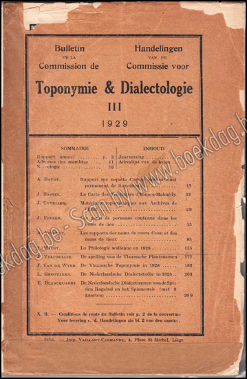 Picture of Handelingen van de Commissie voor Toponymie en Dialectologie III 