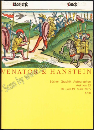 Picture of Venator & Hanstein. Auktion 93. Bücher, Graphik, Autographen