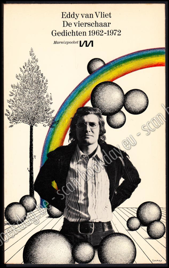 Afbeeldingen van De vierschaar: Gedichten 1962-1972. Met handgeschreven opdracht, gesigneerd. Omslag door Patrick CONRAD