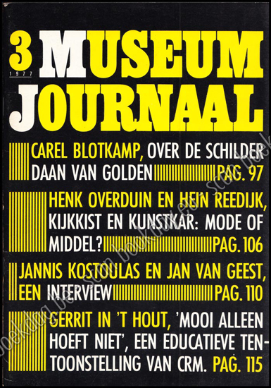 Picture of Museumjournaal serie 22. Nr. 3, juni 1977