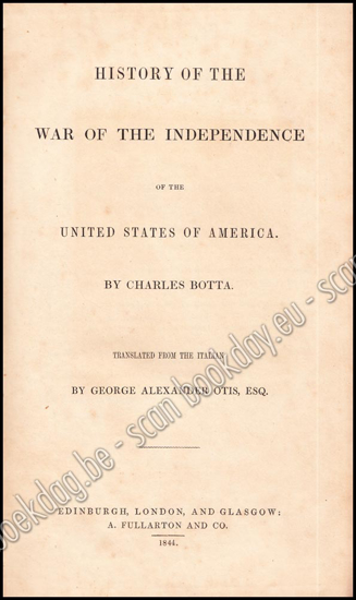 Picture of History of the War of the Independence of the United States of America.