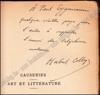 Picture of Causeries. Art et Littérature. Dédicacé manuscrite