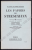 Afbeeldingen van LES PAPIERS DE STRESEMANN - 3 VOLUMES - TOMES I+II+III Complete