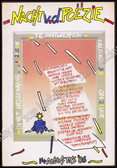 Afbeeldingen van 1ste Nacht v. d. Poëzie te Antwerpen 14 augustus 1986