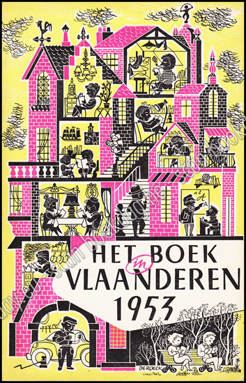 Afbeeldingen van Het boek in Vlaanderen 1953. 22e jaarboek. Omslag Lucien De Roeck