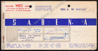 Picture of Sabena Ticket - Billet de passage