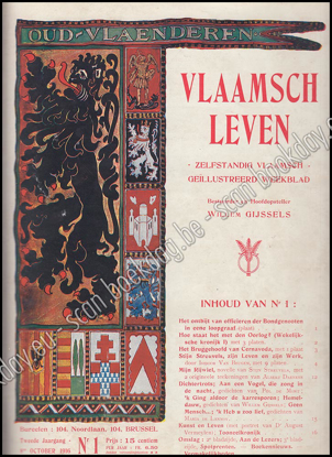 Image de Vlaamsch Leven. Zelfstandig Vlaamsch - Geïllustreerd Weekblad. Jrg II, volledig, Nr. 1, 8 october 1916 tot Nr. 52, 30 september 1917