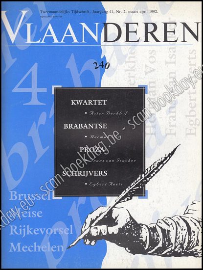 Picture of Vlaanderen. Jg. 41, nr. 240. 1992. Kwartet Brabantse prozaschrijvers