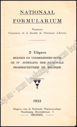 Picture of Nationaal Formularium. Voorheen "Formulaire de la Société de pharmacie d'Anvers"