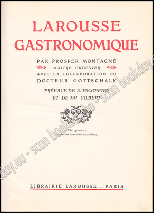 Afbeeldingen van Larousse Gastronomique. 1st 1938