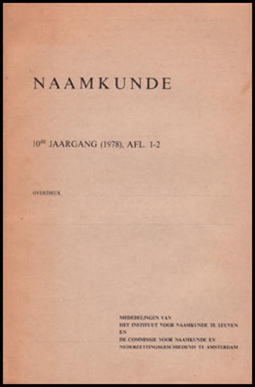 Afbeeldingen van Naamkunde. Jg. 10, Afl. 1-2