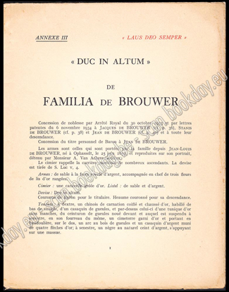 Picture of De Familia de Brouwer. Annexe III