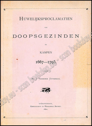 Picture of Huwelijksproclamatiën van doopsgezinden te Kampen 1667-1795