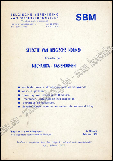 Image de Selectie van Belgische normen. Boekdeeltje 1,3,4,5,6,7