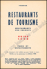Image de France Restaurants de Tourisme. Guide 1958. Paris et Départements. (Expo 58)