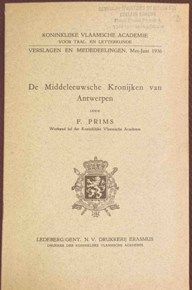 Image de De Middeleeuwsche Kronijken van Antwerpen. Verslagen en Mededeelingen, Mei-Juni 1936