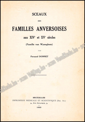 Image de Sceaux des familles anversoises aux XIVe et XVe siècles. Famille van Wyneghem