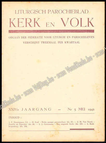 Afbeeldingen van Liturgisch Parochieblad Kerk en Volk. XXIVe jgn 1942. 6 nrs