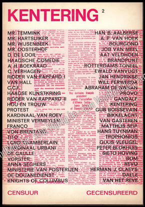 Image de Kentering. Jg. 8, nr. 2. Maart 1967. Censuur Gesensureerd