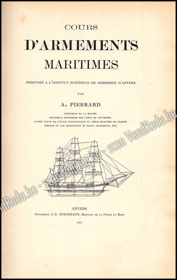 Picture of Cours d'Armements Maritimes. Professé à l'Institut Supérieur de Commerce d'Anvers