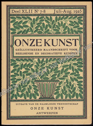 Afbeeldingen van Onze Kunst. Jg. 22, nr. 7-8. Juli-Augustus 1925